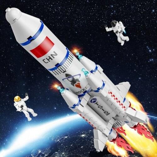 Space Science Exploration Series No. 7 Carrier Rocket Astronaut MOC Model Building Blocks Bricks Toys Christmas Gifts