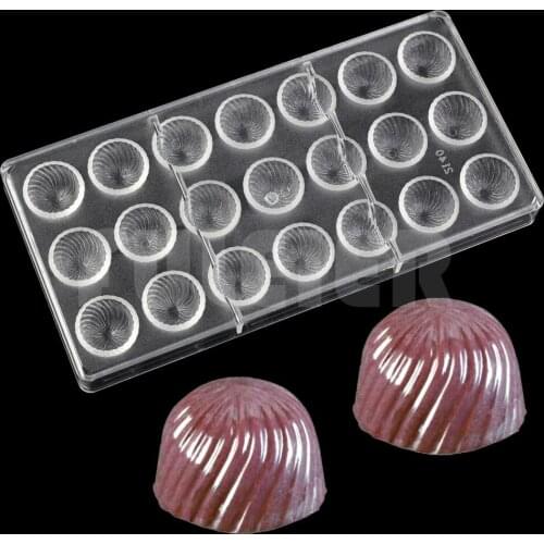 Kitchen accessories baking Screw Thread shaped 3d chocolate molds,wholesale plastic cake candy mold chocolate decoration tools