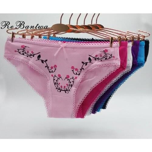 2020 Hot sale women underwear Cotton Sexy panties Bow Floral underpants Everyday Lingerie Femme Bragas Black briefs Wholesale