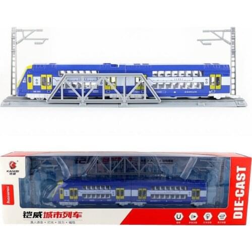 High simulation 1:87 alloy pull back double-decker train model,high-speed rail subway light rail toy,free shipping