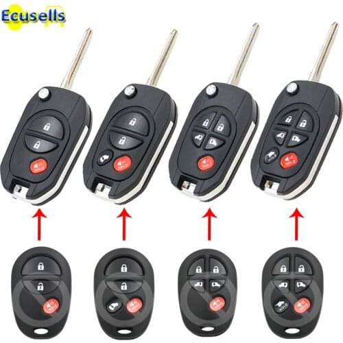 Modified flip 3/4/5/6 Buttons Remote Control Key Fob Shell case fob for TOYOTA Sequoia Highlander Sienna Tacoma Tundra GQ43VT20T