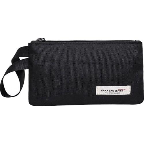 Man Envelope Bag Fashion Pouch Simple Casual Small Canvas Phone Holder Clutch Zipper