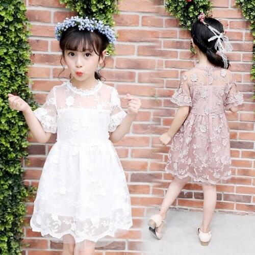 Girls Dress 2018 New Summer Lace Princess Dress Childrens Clothing Fashion Hollow Evening Pary Dress 3-12Y Girls Kids Clothes