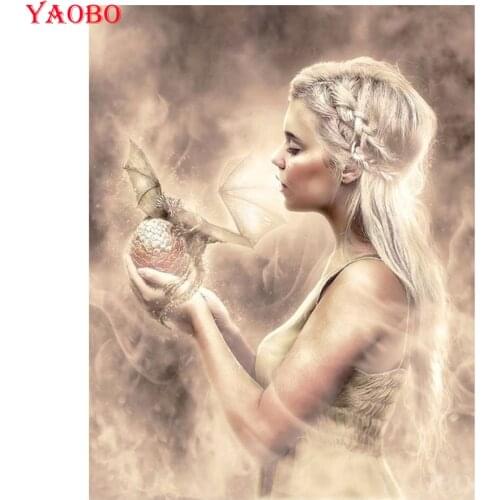 Full Square/Round Diamond Painting Angels and dragons DIY Diamond Embroidery Diamond Mosaic Girl Cross Stitch Kits 5D Home Decor