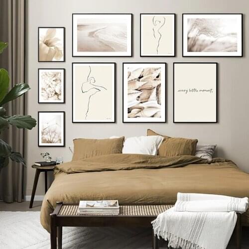 Nature Plant Flower Canvas Nordic Painting Poster Character Curve Landscape Abstract Botany Print Wall Art Picture Home Decorati