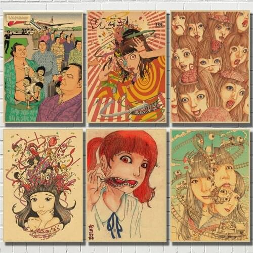 Shintaro Kago Horror Comic Series Poster Retro Kraft Paper Living Room Decoration