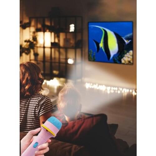 Slide Projector Animal Fruit Cartoon Projection Flashlight Toy Night Photo Picture Light Bedtime Learning Fun Toys