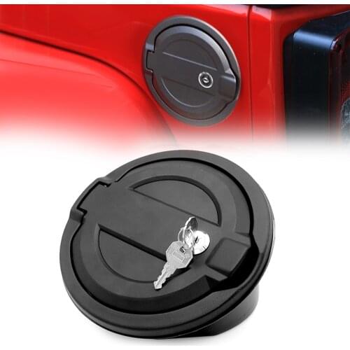 Locking Gas Tank Cap Cover Fuel Door for 2018-2020 Jeep Wrangler JL & Unlimited Sport Rubicon Sahara 2-Door 4-Door (Black)