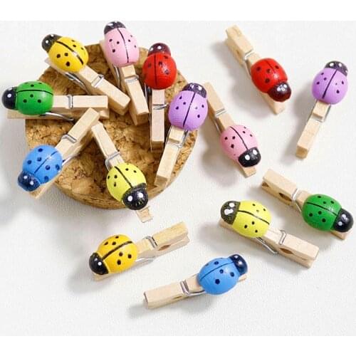 50pcs Mix Color Cute Wooden Clips Wood Clips for Photos Card Pegs Pin Clothespin Craft Gift Food Bags Clips Home Decor