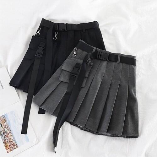 Korean Irregular Lady Skirt Female Autumn Sweet High Waist A-line Mini Skirt Vintage Casual Women Plaid Skirt Chic Sashes