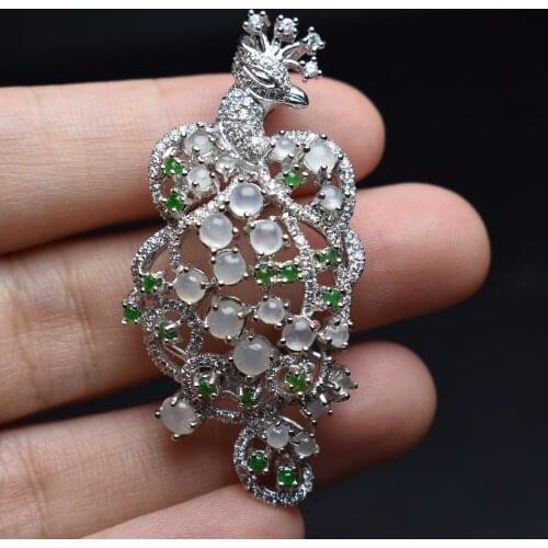 Fine Jewelry Real 925 Steling Silver s925 100% Natural Jade Gemstone pingent labradorite Female Pendant Necklaces Christmas Gift