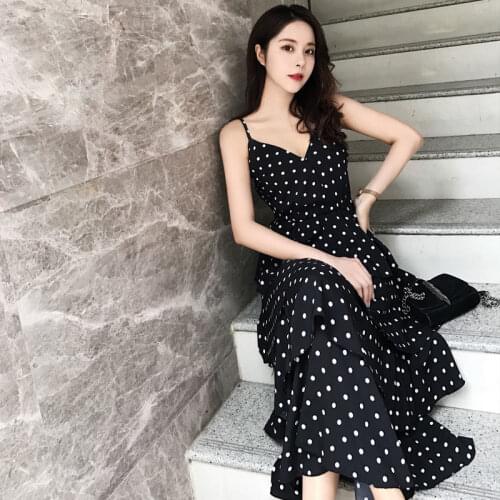 Women 2021 Summer New Fashion V-neck Chiffon Dress Female Loose Sleeveless Dresses Ladies Printed Thin Camisole Vestidos K241