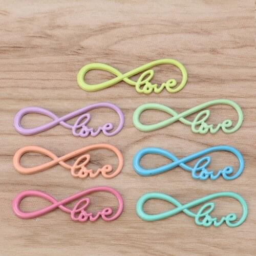 10 Pieces Mixed Color Infinity LOVE Connector Charms for DIY Bracelet Necklace Jewellery Making Accessories 39x12mm