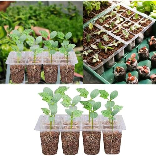 12 holes Plastic Planting Seed Tray Kit Transplant Flower Pots Plant Germination Box Garden Grow Box Gardening Planting Supplies