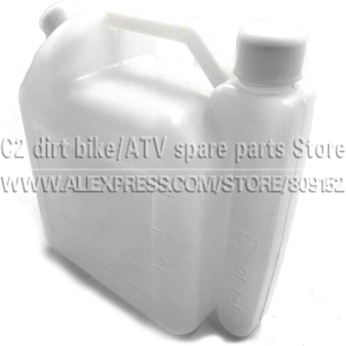 2-Stroke Fuel Petrol Oil Mixing Bottle 25:1/50:1 Chainsaw Strimmer 1L for Pocket Bike, Mini Dirt Bike, ATV, Quad