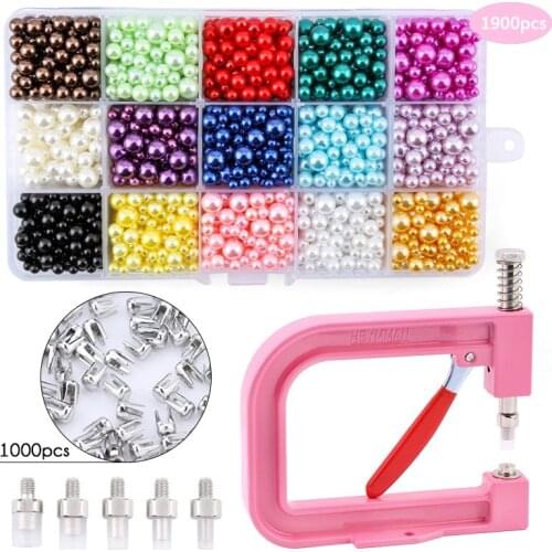 2021 Newest Hand-made Beads Pearl Machine DIY Clothing Tool Rivet Repair Hat Pearl Rivet Buttons for Best Decoration Shoes/Bags