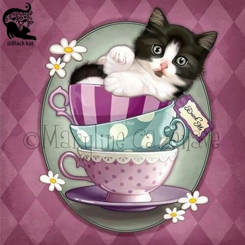 3-Layer Stacked Cups and Cats Metal Cutting Dies Tea Party Stencil For DIY Scrapbooking Card Craft