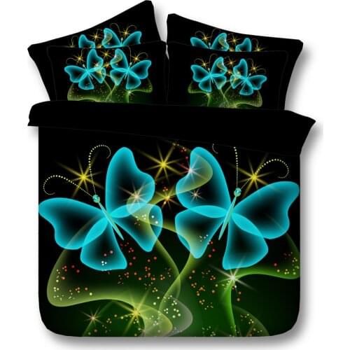 3D Designer Floral Bedding sets Rose Flower duvet cover bed sheet linen bedspread California King size Queen twin Butterfly 4PCS