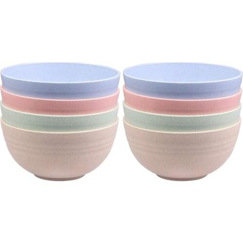 8 Piece Wheat Straw Bowl Tableware 24 Oz,for Noodle Rice Fruit Cereal Soup Pasta Dessert,Eco-Friendly Lightweight Bowls