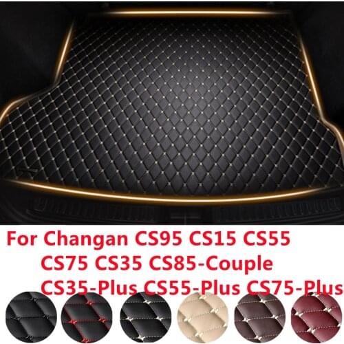 SJ Car Trunk Mats For ChangAn CS35 CS75 CS55 Plus CS15 CS85 Couple CS95 (2012-2021) Waterproof Cargo Liner Boot Carpets Pad