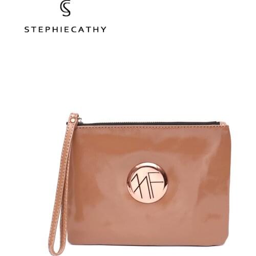 SC Brand Genuine Leather Women Clutches Luxury Dots Snake Pattern Wrist-let Bag Wallets Female Fashion Small Zip Purses Handbags