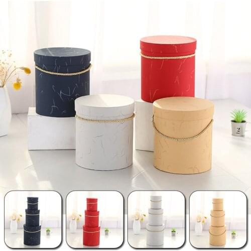 Bronzing Plum Gift Packaging Box Mini Round Flower Chocolate Packaging Bucket Party Wedding Birthday Gift Packaging Box