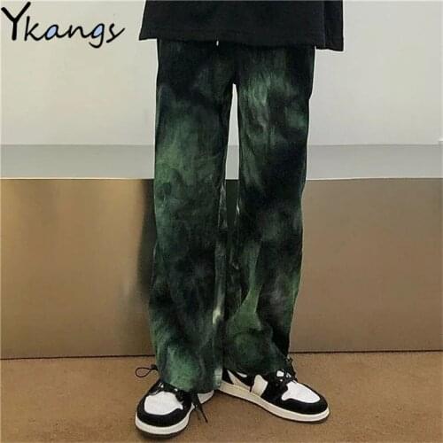 Tie Dye Vintage Gothic Harem Pants Vintage Female Harajuku Streetwear Straight Trouser Korean Style Camo Joggers Women Aesthetic
