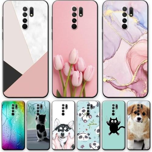 Case For Xiaomi Redmi 9 Case Flower Animal Cover Silicone Case For Redmi 9 Redmi9 Cover Bumper Shockproof Phone Case 6.5 inch