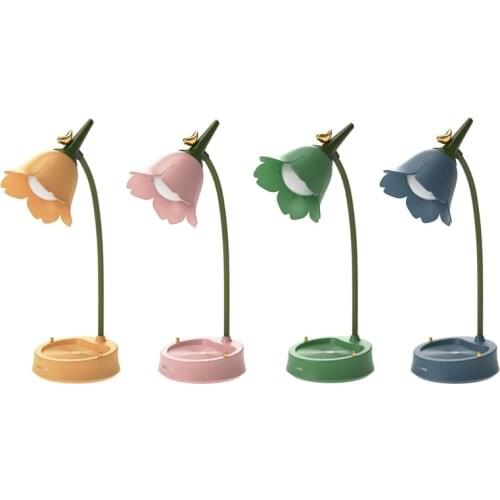 Flower LED Desk Lamp Student Bedroom Lighting Contact Eye Protection USB