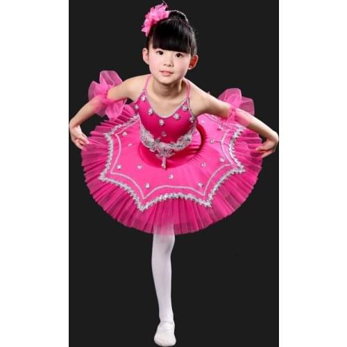 Ballet Dance Dress Girls Professional Performance Swan Lake Sequin Children Kids Tutu Princess Pancake Dance Jumpsuit Dress H646