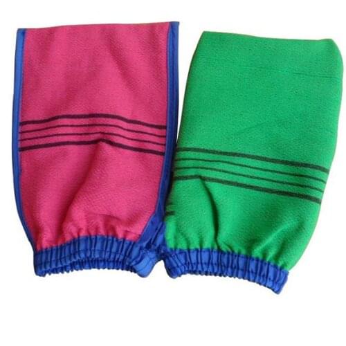 DHL 100pcs/lot High quality Double sided hammam scrub mitt magic peeling glove exfoliating tan removal mitt