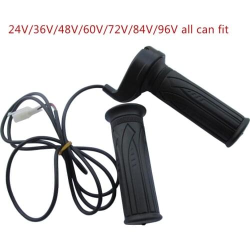 1 Pair Throttle 24V 36V 48V 60V 72V 84V 96V Accelerator Twist Gas Handle for Electric Bicycle/e-bike/Scooter/BLDC Controller