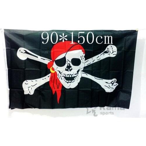 90x150cm Large Pirate Flag Parade Banner Drapeau Flags Vikings Skull Events Flags And Banners Punk Rock Skeleton Polyester Print
