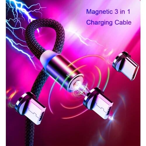 360º Rotating Magnetic Charging Cable Mobile Cable 2.4A Fast Charging for Micro / Type-C