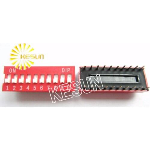 China Quality DS-10 Red 10P DIP Switch 2.54mm 10 Position Encoder Switch Slide Switch x 200PCS