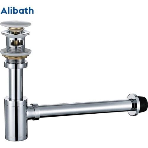 Bathroom Basin Bottle Trap Pop Up Drain Stopper with Overflow,Sink Drain Kit Siphon Waste P-TRAP Drain Chrome