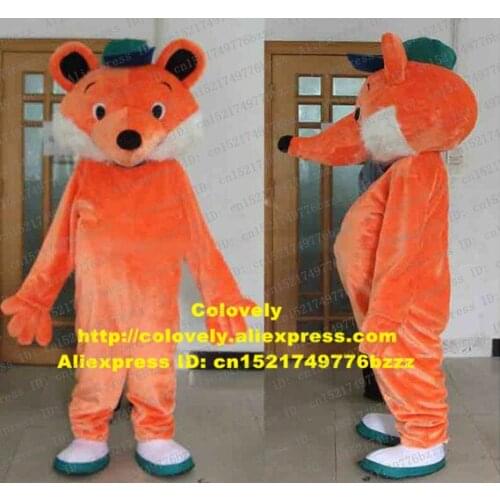 Lovely Orange Fox Lowrie Vixen Mascot Costume Fancy Dress With Black Globe Nose Long Mouth White Shoes No.4741 Free Shipping