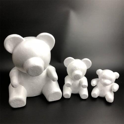 15/20/35CM Modeling Polystyrene Styrofoam White love Bear Foam Crafts For DIY valentines Gifts Party Supplies Decoration
