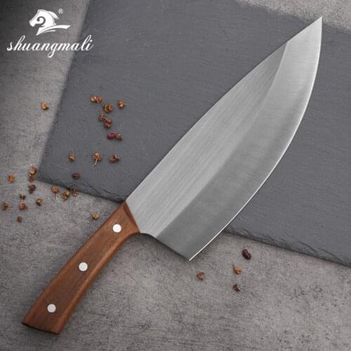 Cutting Meat Butcher Knives 4Cr13 Steel Utility Kitchen Knife Sharp Slicing Cleaver Chef Butcher Knife With Natural Wood Handle