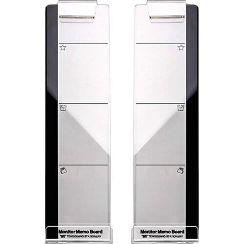 Monitor Memo Board Monitor Sticky Note Holder, Acrylic Transparent Message Board for Computer Screen 1 Set(Left & Right)