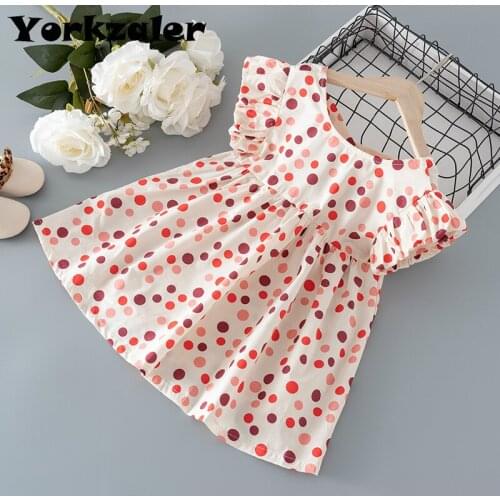 Girls Dress Summer Brand New Dress For Girls Sleeveless Chiffon Polka Dot Dress Princess Dress Girl Toddler Dress
