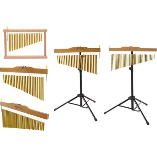 Premium Golden Bar Chimes Musical Instrument and Mallet Desk Classroom Music for Children Enjoying Music