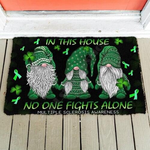 No One Fights Alone Shamrock Custom Doormat Indoor Doormat Non Slip Door Floor Mats Decor Porch Doormat