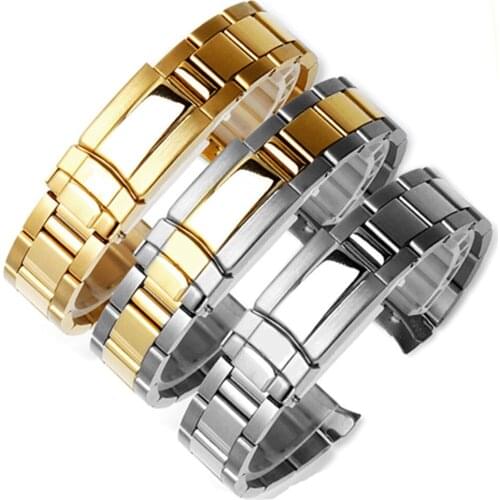 17 20mm Stainless Steel Curved End Replacement Solid watch Band for Daytona Submarine Role Sub-mariner Watchband Strap Bracelet
