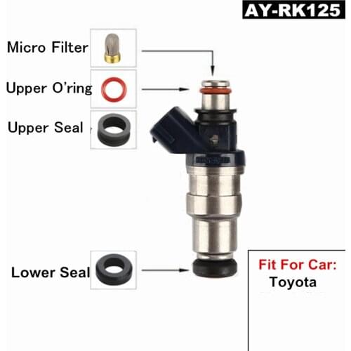 Free shipping 4sets for Toyota Tercel 3E engine 1.5L fuel injector repair kit 23250-11010/23070-11010/23250-15010/23209-11090