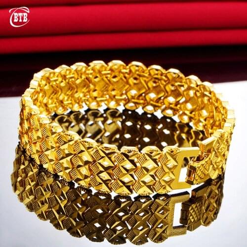 Luxury Temperament Fashion Gold Bracelet Middle East Muslim Mens Bracelet Islamic Wedding Jewelry Accessories Gifts Wholesale