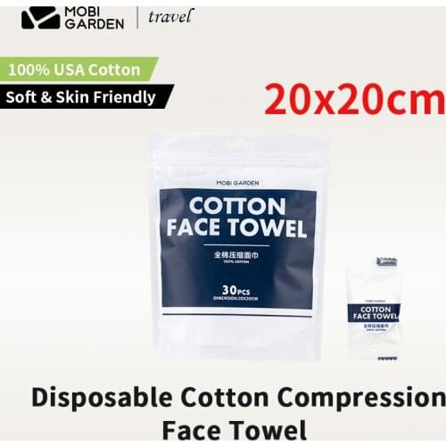 MOBI GARDEN Outdoor Portable Disposable Face Towel 100% USA Cotton Compression Towel Dry Wet Dual Use Towel Travel Business Trip