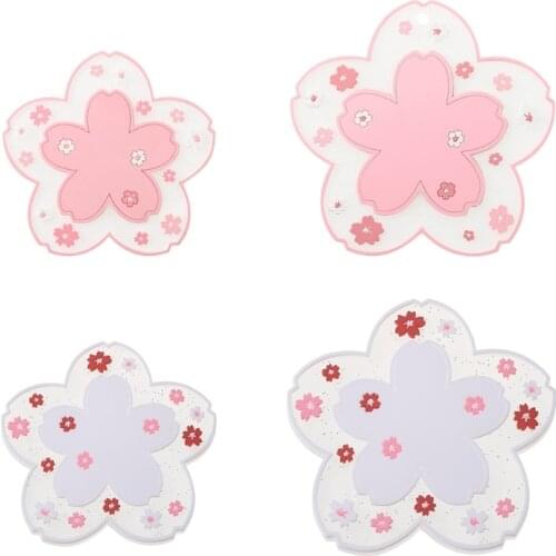 Sakura PVC Coffee Cup Coaster Mat Anti Slip Bowl Pad Heat Resistant Hot Pot Holder for Countertop Kitchen
