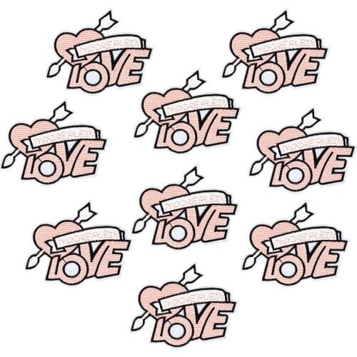Diy patches for clothing iron embroidered Letters love patch applique iron on patch sewing accessories badge sticker on clothes