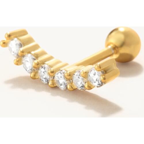 CANNER 1PC 925 Sterling Silver Earrings For Women Sun Petal Horse Eye Moon Thread Leaf Stud Earrings Zircon Jewelry Pendientes